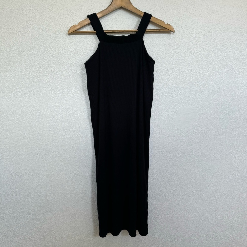 AFRM- Black Ribbed Midi Dress Size Small